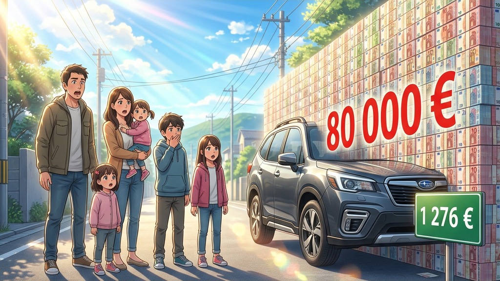 Une famille avec trois enfants bloquée devant un mur de billets de 80 000 € — leur voiture familiale est inaccessible alors qu'ils ne doivent que 1 276 €